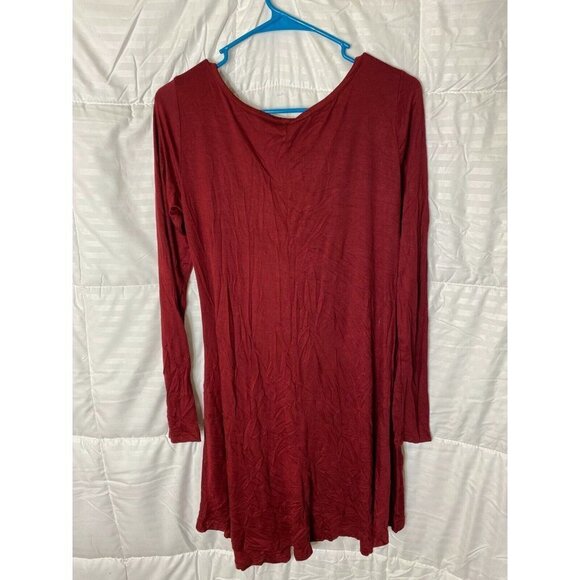 DEARCASE WOMENS NEW NWT BURGUNDY DRESS SHIFT DRESS SIZE SMALL 2/4 - Picture 2 of 2